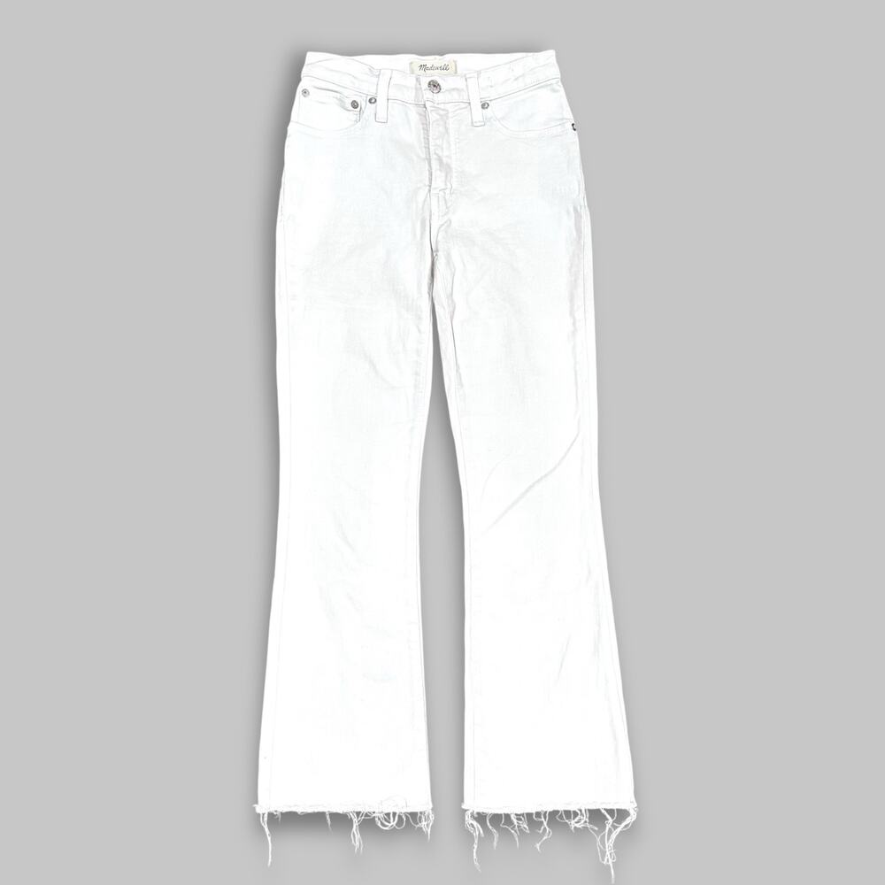 Madewell White Flare Jeans with Raw Hem - Women’s Size XS